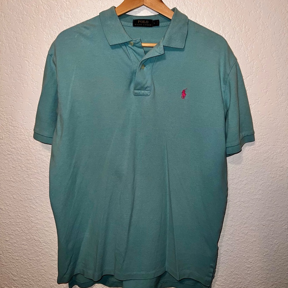 Teal polo shirt
